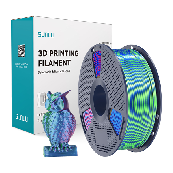 SUNLU PLA+ Silk háromszínű szál kék-zöld-lila PLA+ Silk TC Blu G P