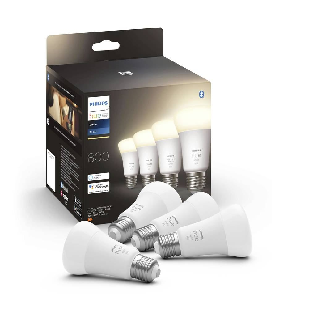 Philips Lighting Hue LED fényforrás White E27 Melegfehér 4db (871951431914100) (871951431914100)