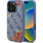 Guess GUHMP16SP4ROPEMCB 4G Flowers Print Magsafe-Kompatibilis Tok iPhone 16 - Kék