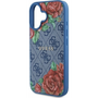 Guess GUHMP16SP4ROPEMCB 4G Flowers Print Magsafe-Kompatibilis Tok iPhone 16 - Kék