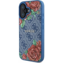 Guess GUHMP16SP4ROPEMCB 4G Flowers Print Magsafe-Kompatibilis Tok iPhone 16 - Kék