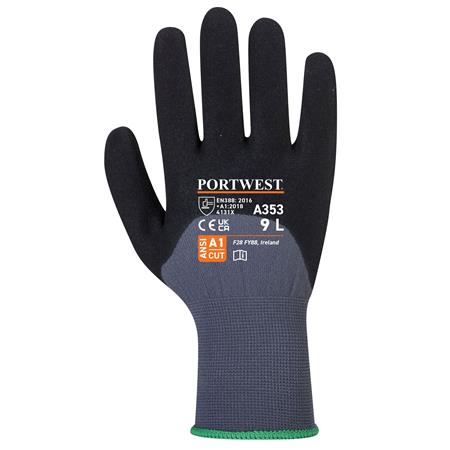 PORTWEST DermiFlex Ultra Plus nylon védőkesztyű XL-es méret szürke-fekete (A353G8RXL) (A353G8RXL)