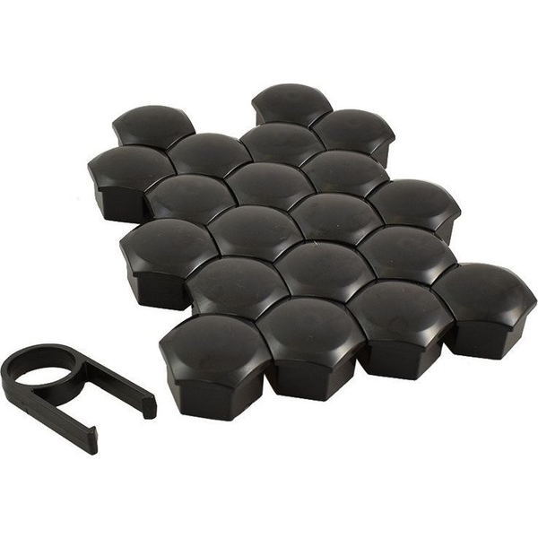 Gorecki J-Tec Műanyag Kerékcsavar kupak 21db - Fekete - 19mm (30ARGJ21305)