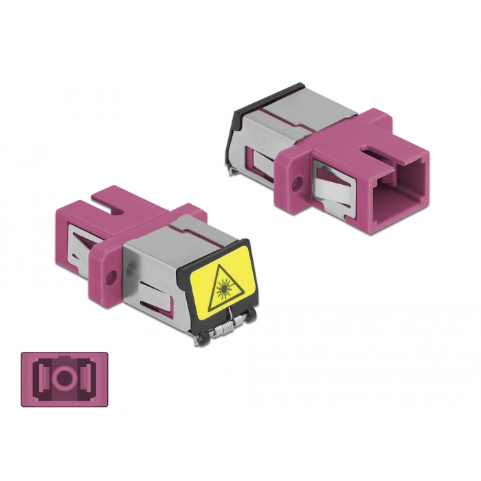 Delock SC optikai szálas csatlakozó Párosító lézervédő zárral / borítással Simplex anya - SC Simplex (86891) (86891)