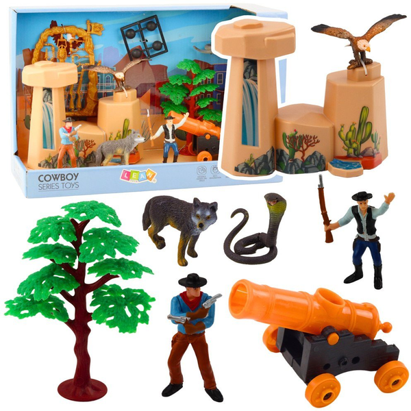 Vadnyugati Cowboy Figurák Készlet Cowboy Ágyú Hajó