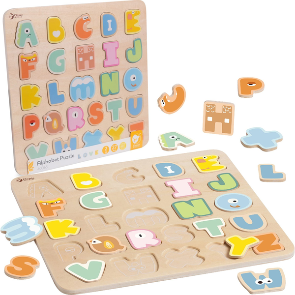Classic World Ábécé Puzzle Fából, 27 db
