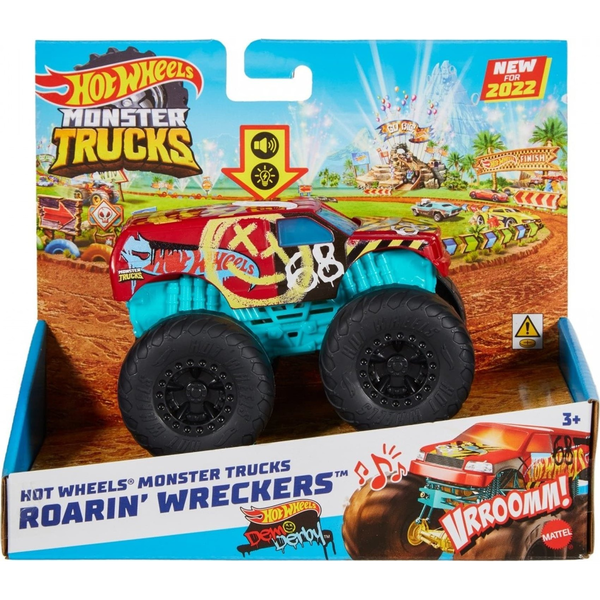 Mattel Hot Wheels Monster Trucks Roarin' Wreckers kisautó fénnyel és hanggal 1/43 (HDX60/HDX66)