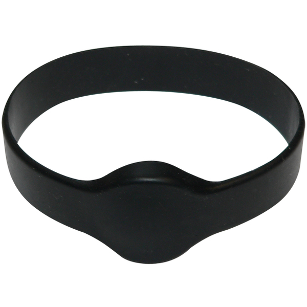 S. AM Wristband No.1 125 kHz fekete Proximity szilikon karkötő, óra formájú, vízálló, TK4100, 125kHz, 74mm, fekete.