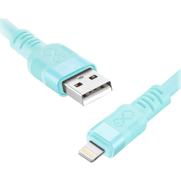 USB-A - Lightning eXc WHIPPY Pro Kábel, 2M, 12W, Gyorstöltés, Pasztell Színkeverés