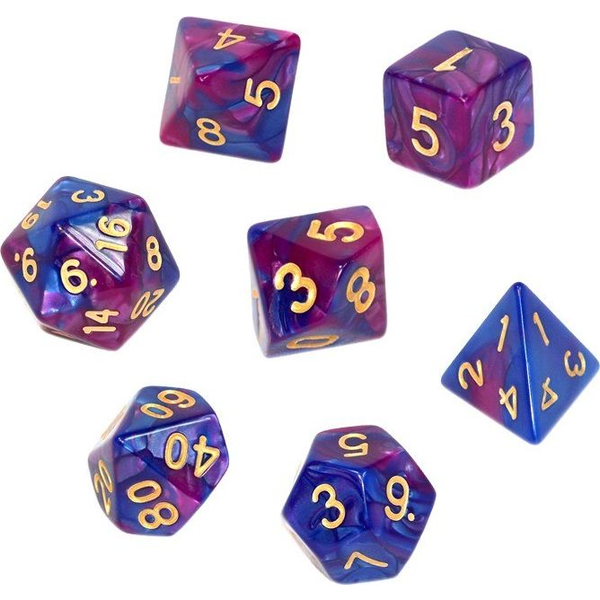  Rebel Komplet kości REBEL RPG - Dwukolorowe - Ciemnoniebiesko-purpurowe