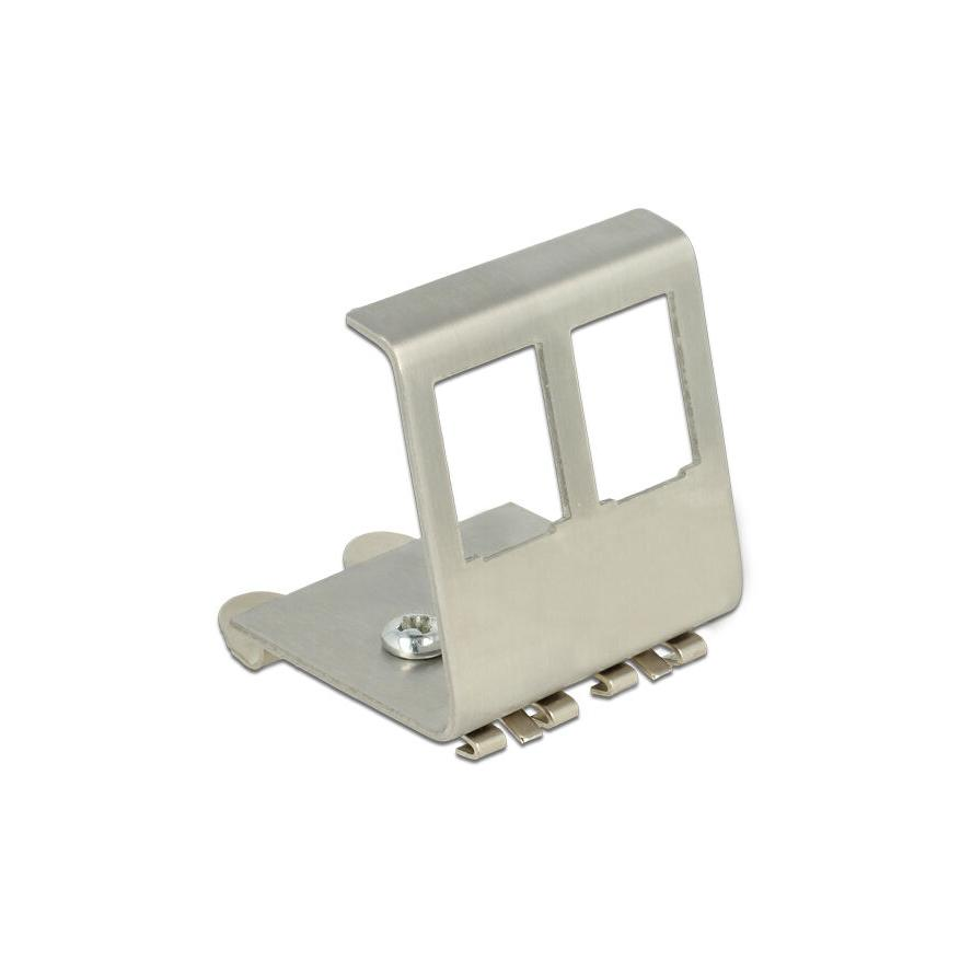 Delock keystone DIN-sín panel fém 2 port (86255)