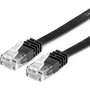 Value 21.99.0821 RJ45 Hálózati kábel, patchkábel CAT 6A U/UTP 1.00 m Fekete Árnyékolatlan, lapos, aranyozott érintkező 1 db