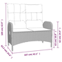 fekete polyrattan dönthető kerti pad párnákkal 107 cm