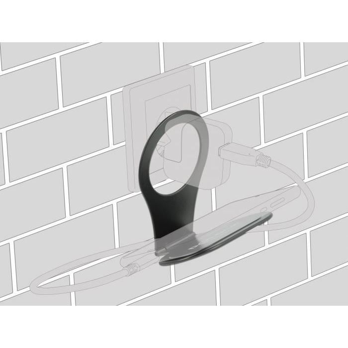 Delock mobiltelefontöltő tartó csatlakozóaljzathoz fekete (18326) (d18326)