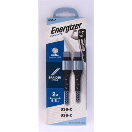 Energizer USB kábel, USB-C - USB-C, 2m, , ezüst (EKA02)