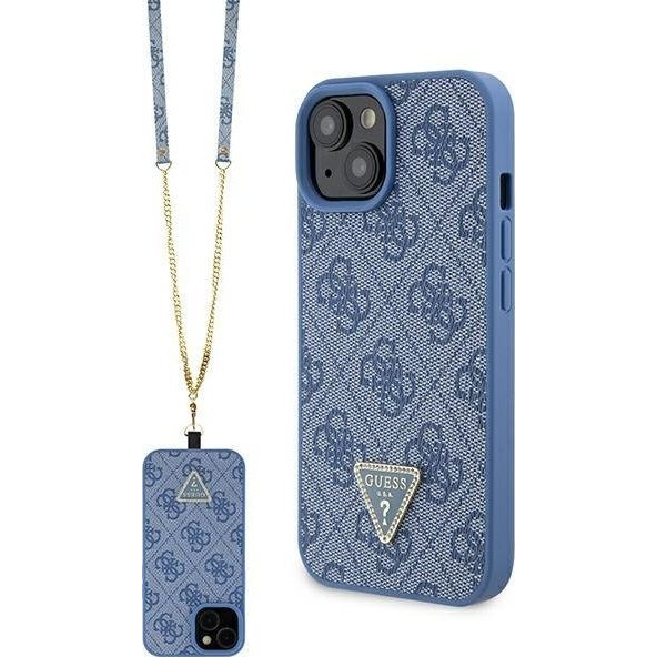 Guess GUHCP15SP4TDSCPB iPhone 15 6.1" Kék Keménytok Crossbody 4G Fém Logo