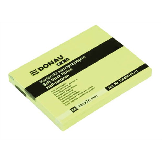 Donau ECO 101x76mm öntapadó jegyzettömb - Sárga (100 lap / tömb) (7594001PL-11)