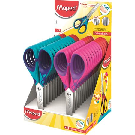 Maped Essential Soft 13cm Iskolai Olló Display - Vegyes színek (24db) (464412)