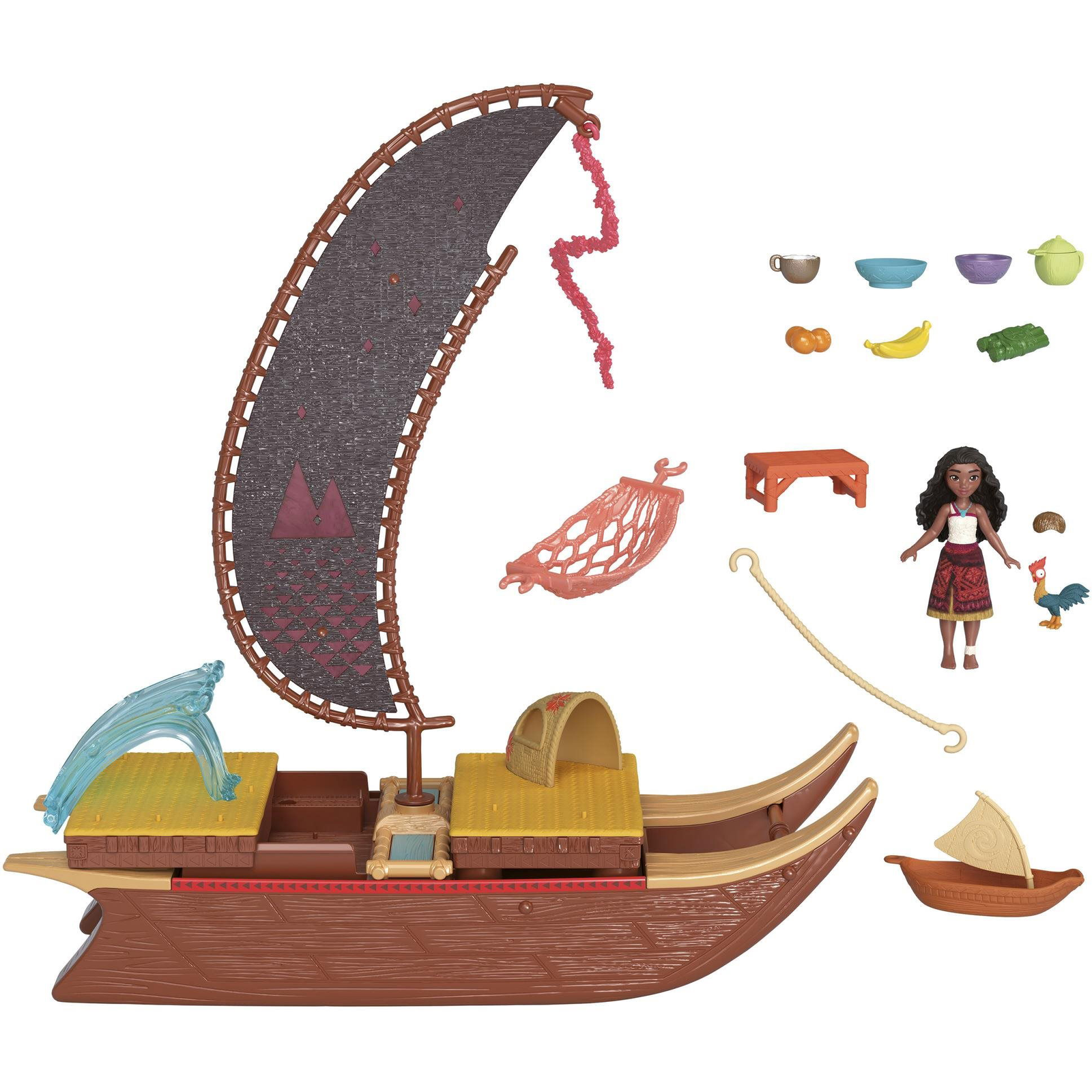 Vaiana játékkészlet kis Vaiana babával és hajóval (0194735265237)