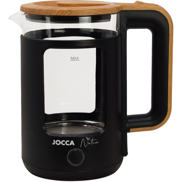 Hervidor De Agua 1'8l Línea Nature, 1500w, Base Giratoria, Piloto Luminoso Jocca - Negro