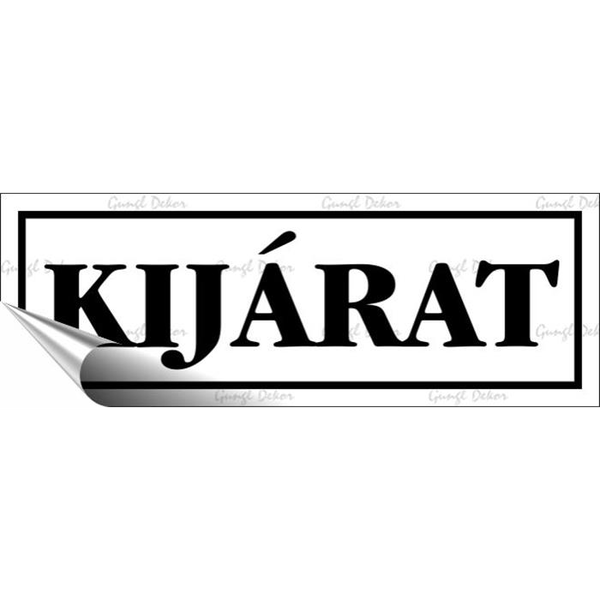 Információs matrica, 14x5 cm, "Kijárat", fehér (LUIN088)