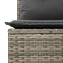 10 Darabos Kerti Sofa Készlet Párnákkal Szürke Poli Rattan Akác