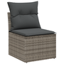 10 Darabos Kerti Sofa Készlet Párnákkal Szürke Poli Rattan Akác