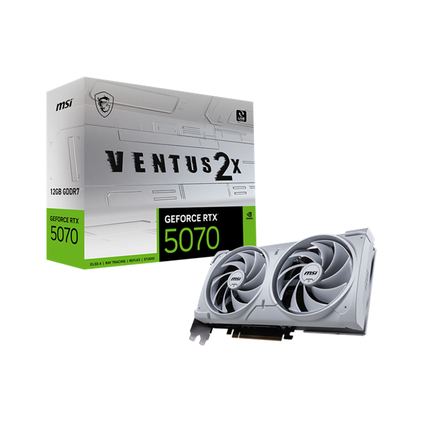 MSI Videokártya PCI-Ex16x nVIDIA RTX 5070 VENTUS 2X WHITE 12GB DDR7 OC (RTX 5070 12G VENTUS 2X OC WHITE)