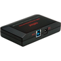 Roline 4 port USB kombinált hub Fekete