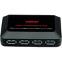 Roline 4 port USB kombinált hub Fekete