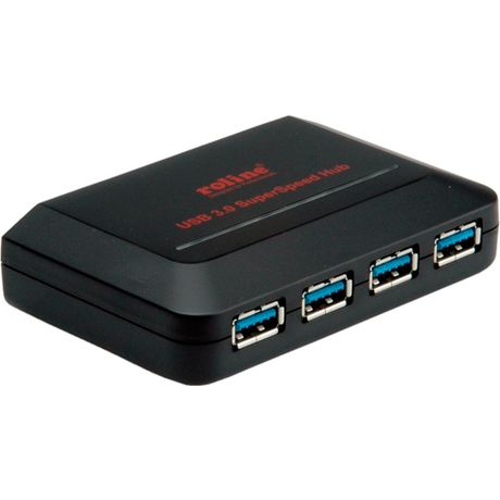 Roline 4 port USB kombinált hub Fekete