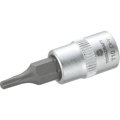 Dugókulcs betét 6,3 mm (1/4), T-profillal T10, hossz: 37 mm, TOOLCRAFT (816080)