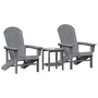 3 darabos kerti lounge szett világosszürke HDPE