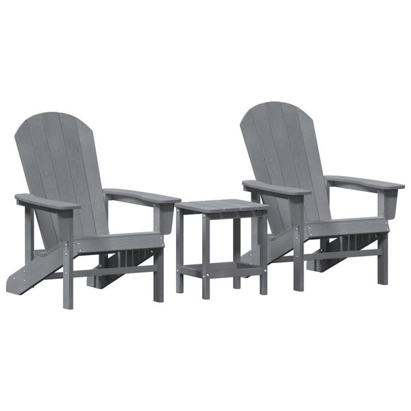 3 darabos kerti lounge szett világosszürke HDPE