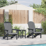 3 darabos kerti lounge szett világosszürke HDPE