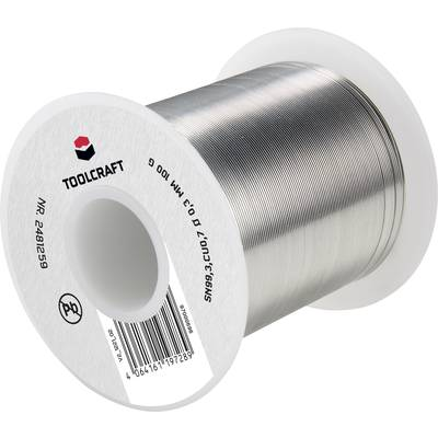 TOOLCRAFT Forrasztóón, ólommentes Tekercs Sn99,3Cu0,7 ROL1 100 g 0.3 mm (TO-7443777)