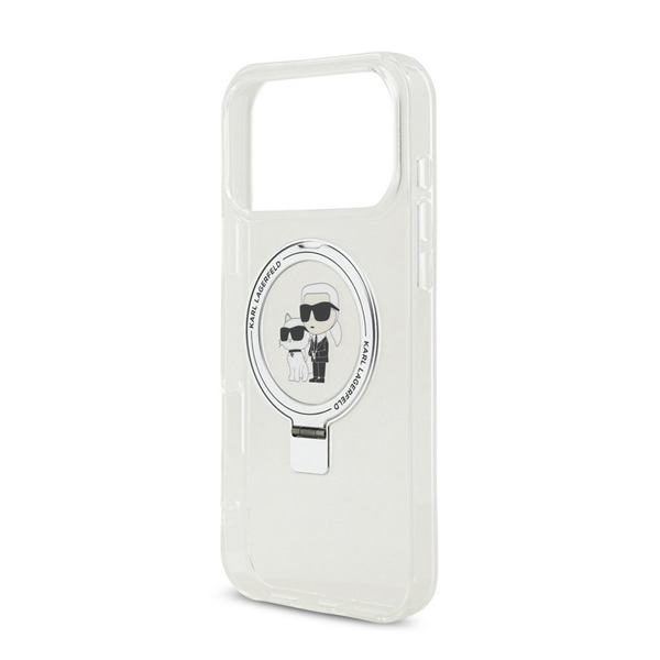 CG MOBILE KARL LAGERFELD RINGSTAND KARL AND CHOUPETTE MAGSAFE szilikon telefonvédő (ütésállóság, MagSafe, kitámasztó) FEHÉR Apple iPhone 17 Pro Max (KLHMP17XHMRSKCH)