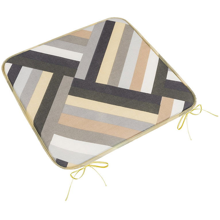 BELLATEX Adele Seat cushion 34/231 smooth 40 × 40 cm stripes grey, beige (12538)