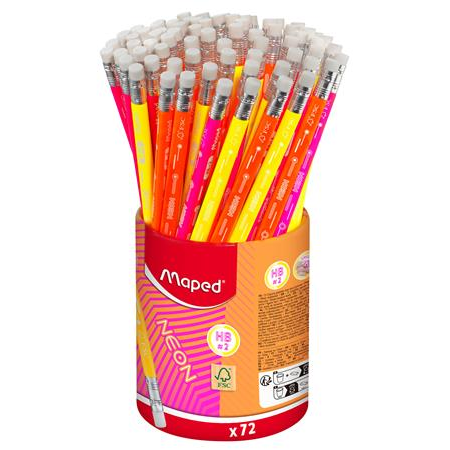 Maped Grafitceruza radírral, ceruzatartó, HB, háromszögletű,  "Black`Peps Neon", vegyes színek (IMA853789)