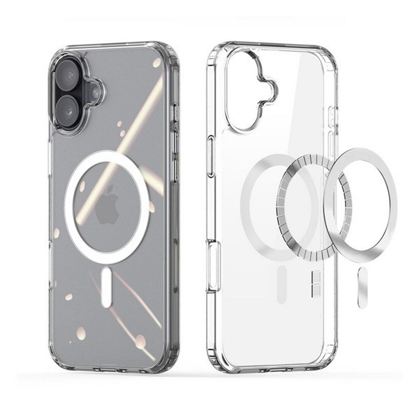 Apple iPhone 16, Szilikon tok, közepesen ütésálló, Magsafe kompatibilis, átlátszó