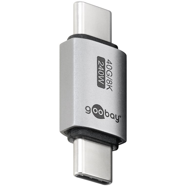 Goobay 74448 USB-C apa - USB-C apa Adapter - Szürke