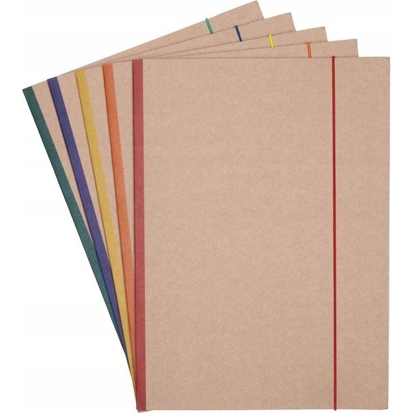 PBS Connect Teczka z gumką OFFICE PRODUCTS Eco Kraft, karton, A4, 300 gsm, 3-skrz., cena za 1 szt mix kolorów