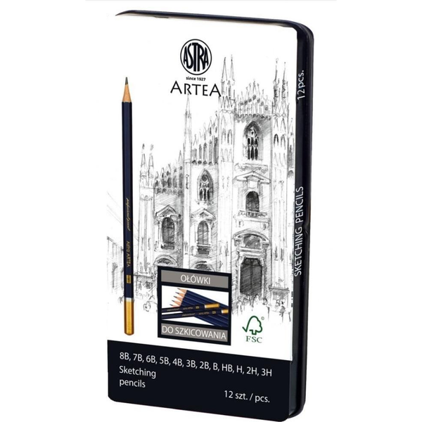 Grafitceruza ASTRA fémdobozos 5B-3H 12 darabos