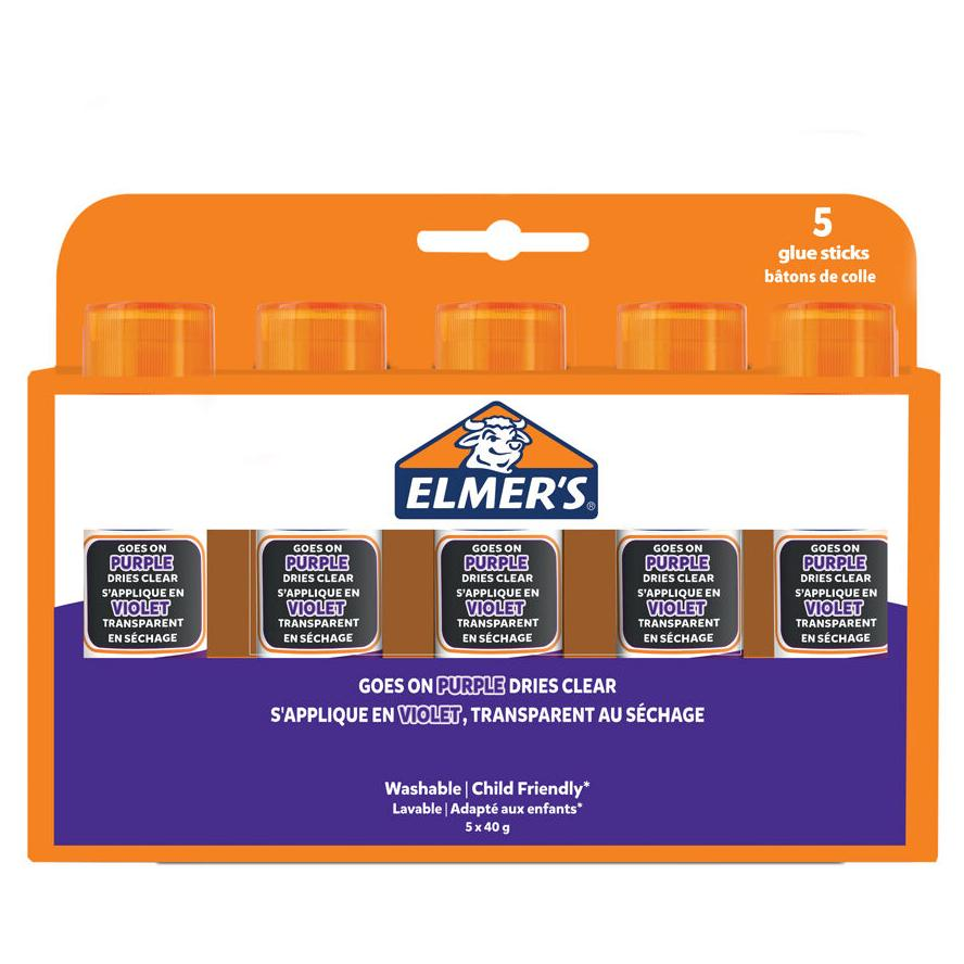 Elmers Klebestift Disappearing Purple 40G - 5er Blister (2143884) (2143884)