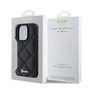 Guess PU bőr quilted tok iPhone 16 Pro Max készülékhez fekete