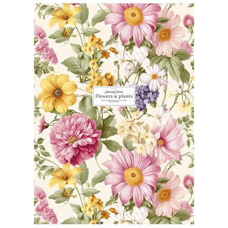 Shkolyaryk Füzet, tűzött, A4, vonalas, 80 lap,  "Flowers and plants", vegyes (SB805230L)