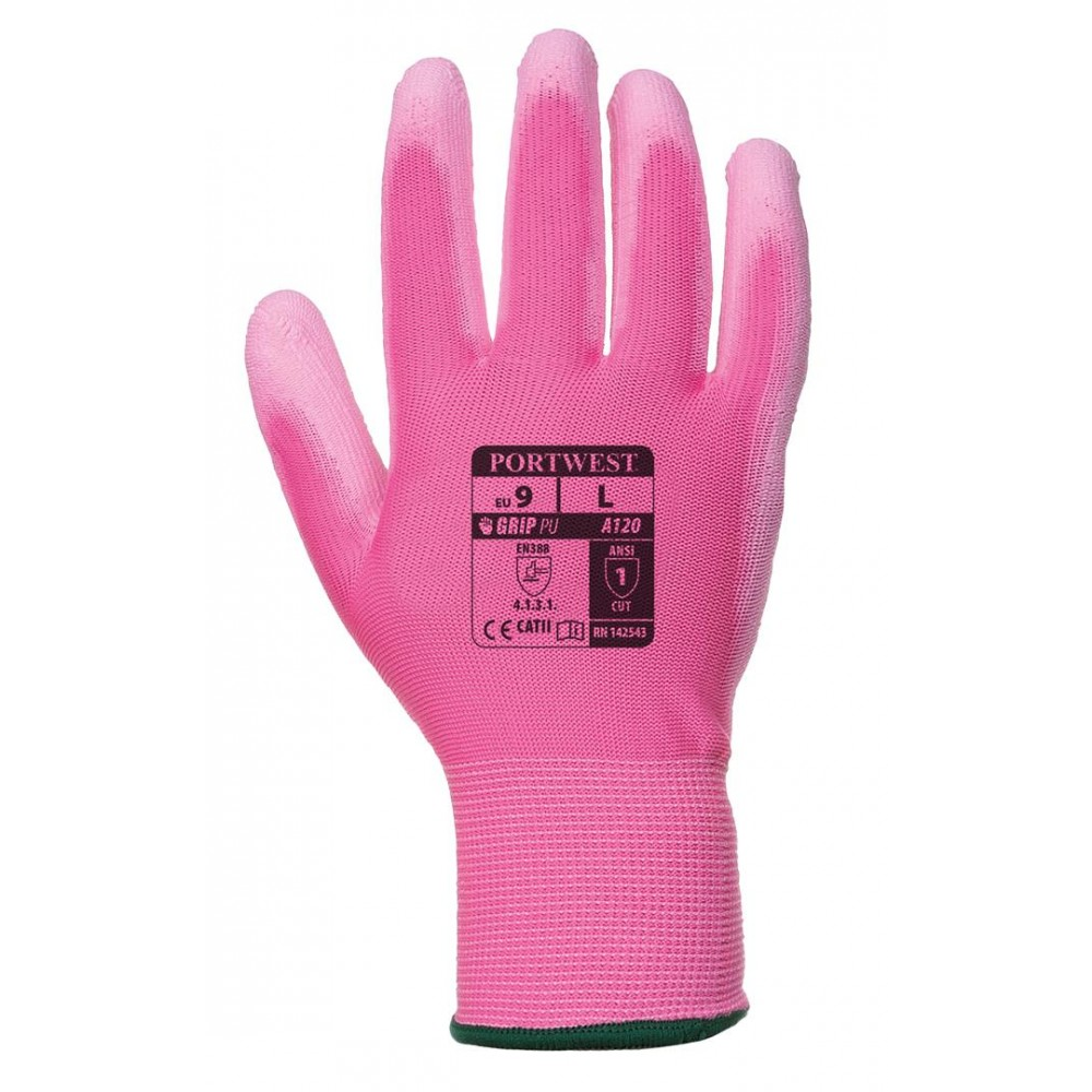 Portwest Szerelőkesztyű tenyéren mártott 8-as méret - Rózsaszín (A120P9RM)