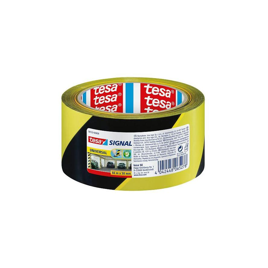 Tesa UNIVERSAL (58133-00000-00) Jelölő ragasztószalag ® SIGNAL Sárga, Fekete (H x Sz) 66 m x 50 mm 1 db (58133-00000-00)