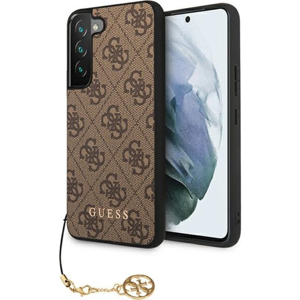 Guess 4G Charms Samsung Galaxy S23+ szilikon tok, barna
