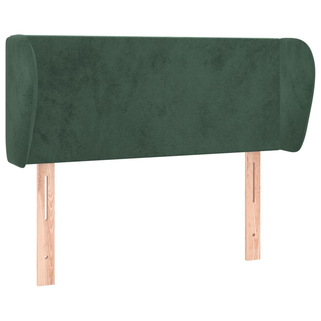 sötétzöld bársony fejtámla szárnyakkal 93x23x78/88 cm (3116903)